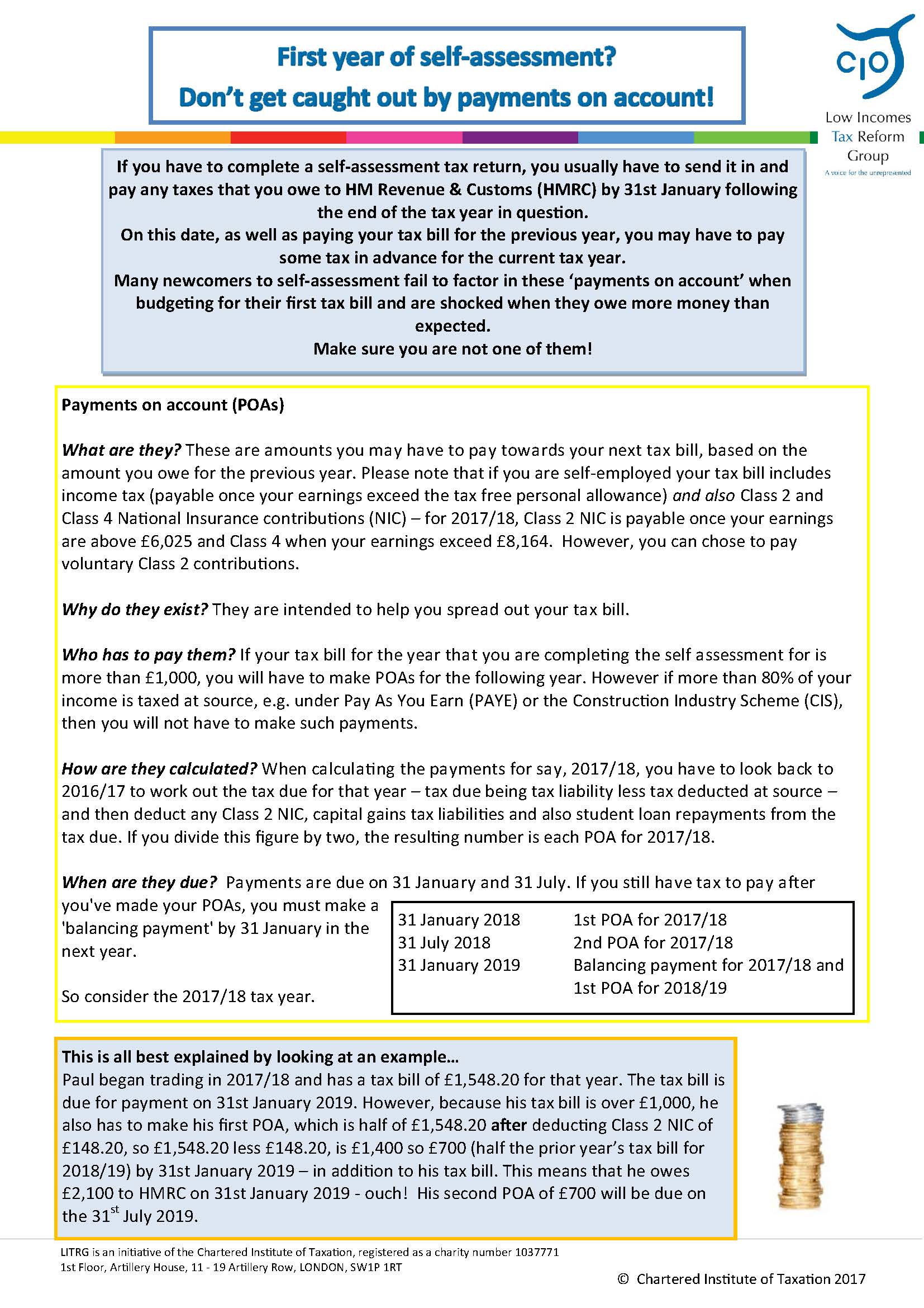 How do I pay tax on selfemployed Low Tax Reform Group